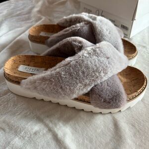 Steven New York Cozie Slides Gray Size 8 NWB
